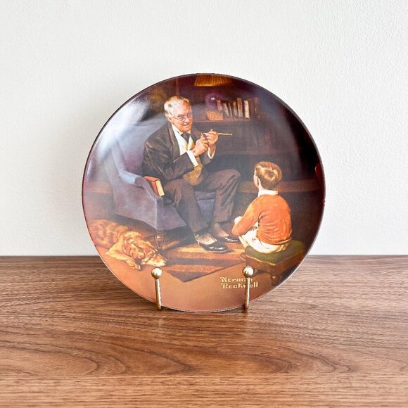 Norman Rockwell “The Tycoon” Collector Plate Knowles 1982 Vintage - Picture 1 of 6